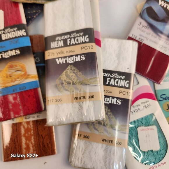 Vintage Lot Of Sewing Trims Wrights Rick Rack Bias Tape Folded Braid Hem Tape Qu - Picture 9 of 12